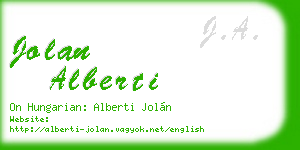 jolan alberti business card
